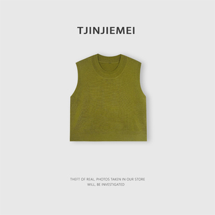 MJ2601 设计感精致绵羊毛混纺百搭气质短袖 S376 青苹果 T井姐妹