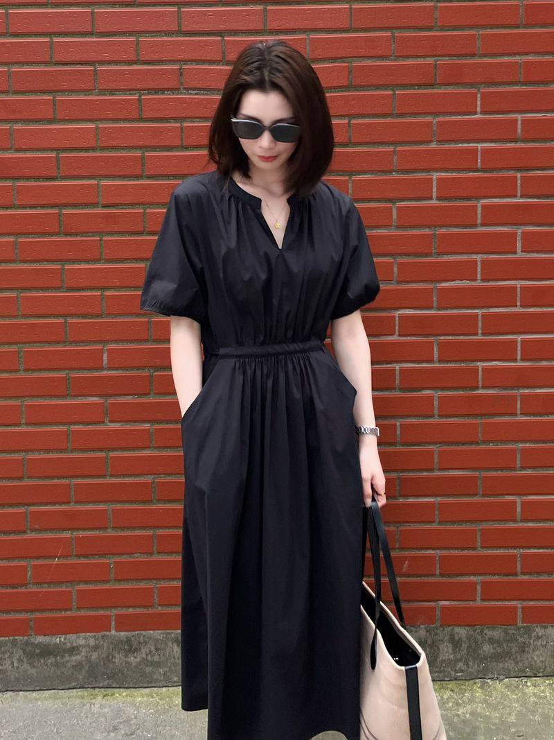 T井姐妹【白茶】气质显瘦时尚休闲夏季收腰宽松连衣裙LYQ2401-903