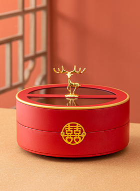 喜庆结婚果盘送新人摆件