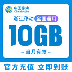 浙江移动流量充值10GB流量包叠加包当月有效全国通用移动手机流量