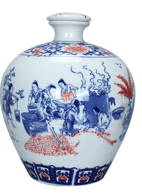 缸罐5斤斤装酒具青花瓷青花瓷