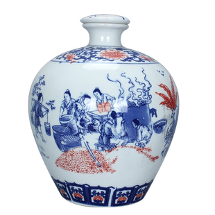 景德镇陶瓷酒瓶酒坛子青花瓷酒壶酒具缸罐5斤10斤装仿古密封空瓶