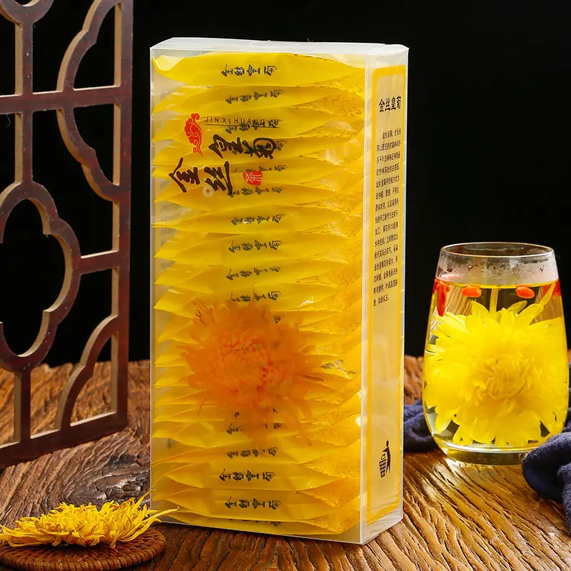 金丝皇菊PVC盒装20朵金丝黄菊