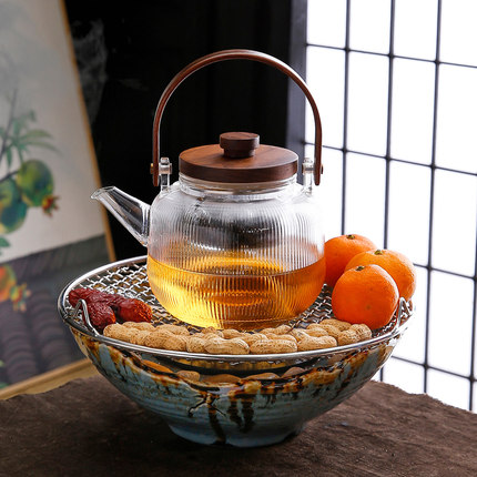 围炉煮茶一套家用室内电陶炉烤茶罐罐茶煮茶器玻璃茶壶泡茶煮茶炉