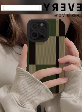 DZ适用苹果17promax手机壳Air新款iPhone17格子16绿色12耐脏15pro个性14plus潮流复古8潮牌7女款13防摔xsmax