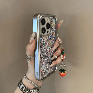 DZ华鹃适用苹果17promax手机壳新款iphone16创意时尚15plus小众女款14Pro艺术游廊13电镀银框12轻奢11防摔套