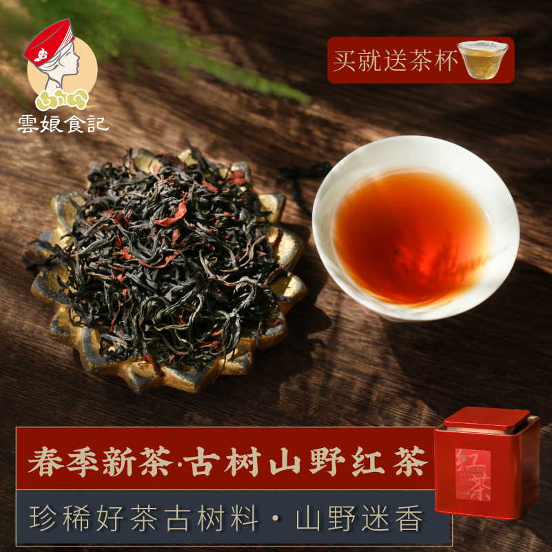 云南高山春茶古树山野金骏眉