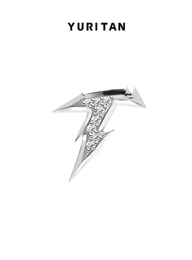 YURITAN闪电T字镶钻耳钉