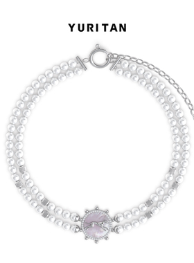 萌宠粉色贝母灵缇犬狗狗珍珠项链