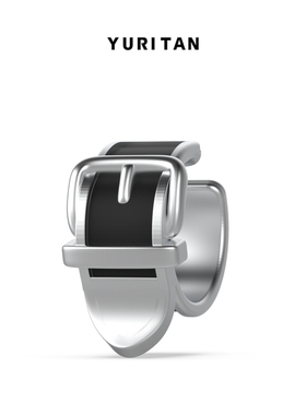 周深同款YURITAN2026春夏皮带扣黑釉耳骨夹甜酷情侣款无耳洞耳饰