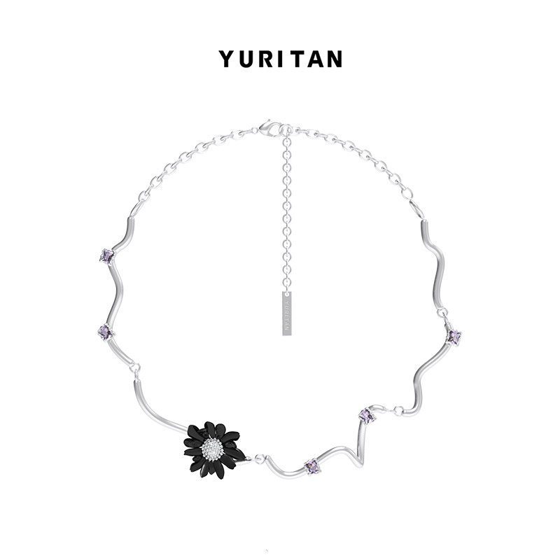 YURITAN一朵雏菊紫钻项链 新生系列