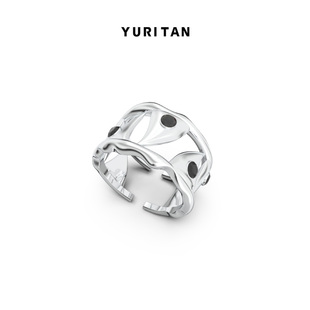 YURITAN海蝎爪镶钻款 戒指海洋系列镀金镶嵌宝石情侣开口可调节