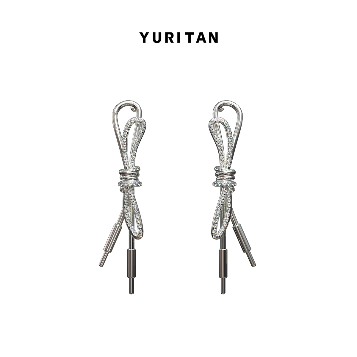 YURITAN时尚镀金镶钻耳钉