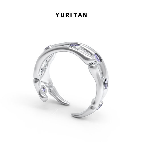 甲虫爪7粒紫钻戒指YURITAN