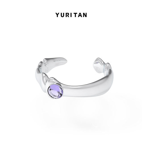 甲虫爪1粒紫钻细YURITAN戒指
