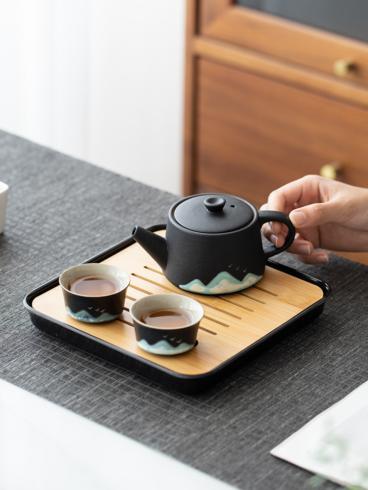 功夫茶具套装一壶两杯家用泡茶陶瓷茶壶茶杯二人茶具酒店办公会客