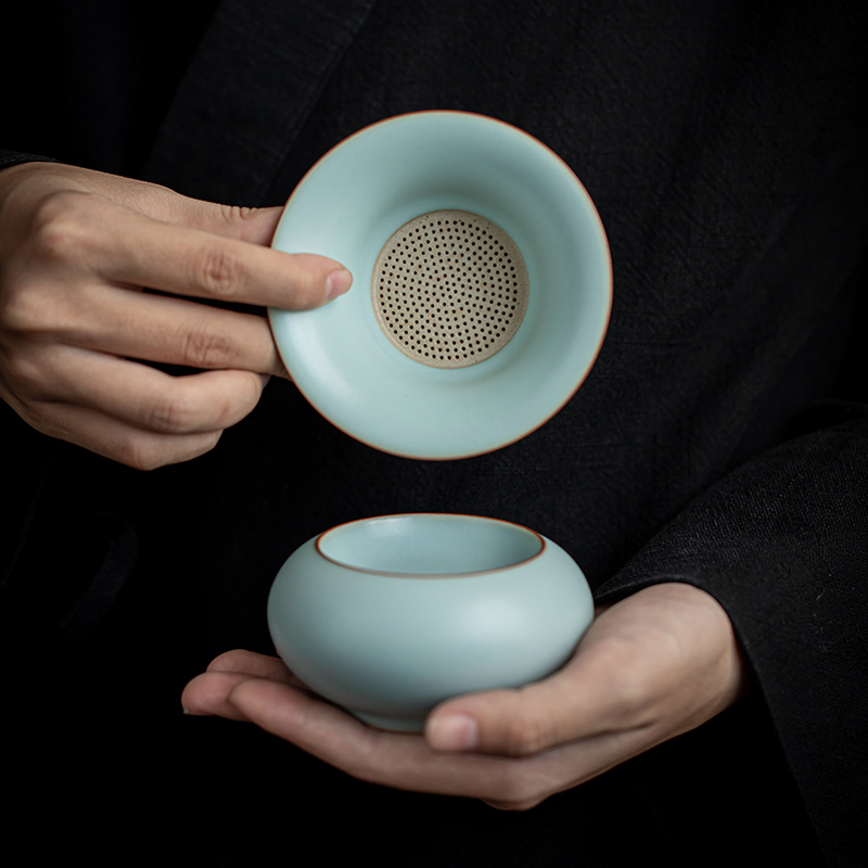 汝窑茶漏茶滤高档开片泡茶过滤网