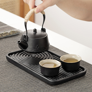 陶瓷小茶盘茶壶套装家用泡茶复古一二人功夫茶具户外旅行便携式包