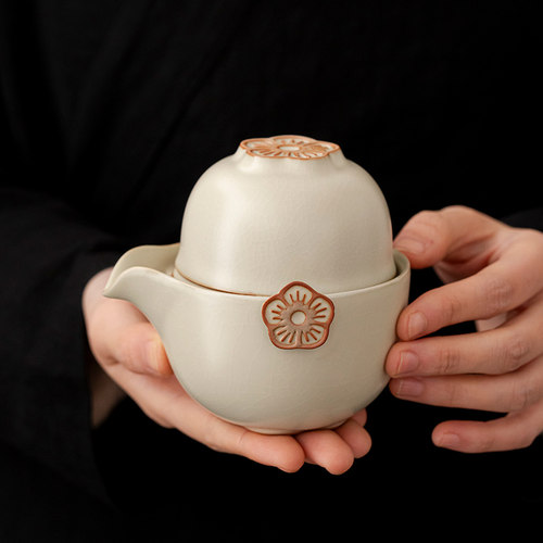 汝窑手抓壶一人饮盖碗带盖泡茶壶