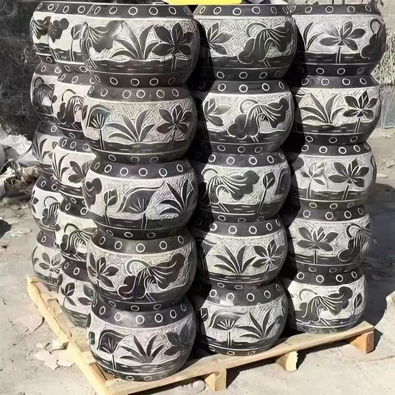 青石柱墩底座石墩子垫基石柱脚石雕柱皮圆墩空心石柱础柱顶石庭院