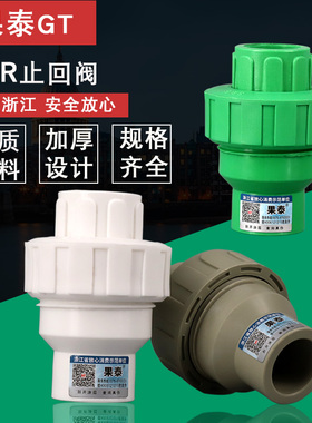 果泰PPR全塑止回阀20/25/32单向阀46分1寸逆止阀40/50/63水管接头