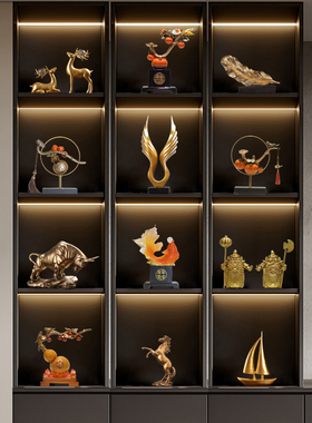 现代轻奢客厅高档酒柜创意摆件家居柜子办公室上档次装饰品工艺品