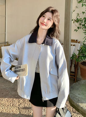 MS 26春装小清新学院风夹克外套领子可脱卸