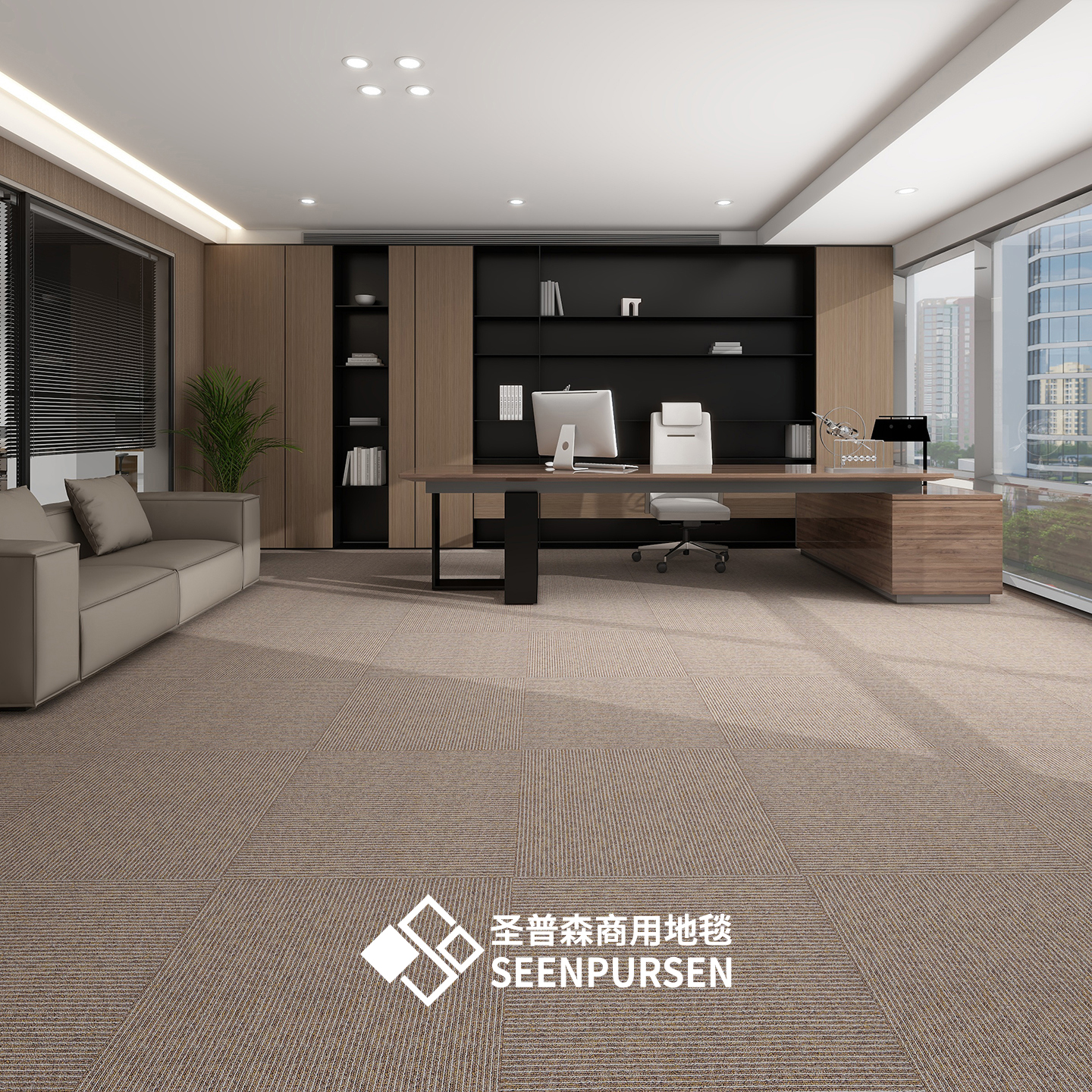 办公室方块地毯全铺会客厅办公室大面积环保满铺商用素色自由拼接