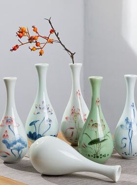 玉净瓶茶道插花器佛堂用品德化白瓷陶瓷小花瓶观音瓶供佛禅意花瓶