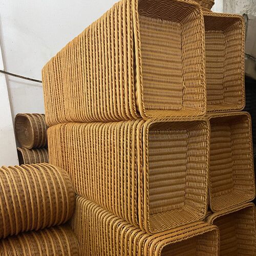 仿藤编水果展示篮手工编织筐面包