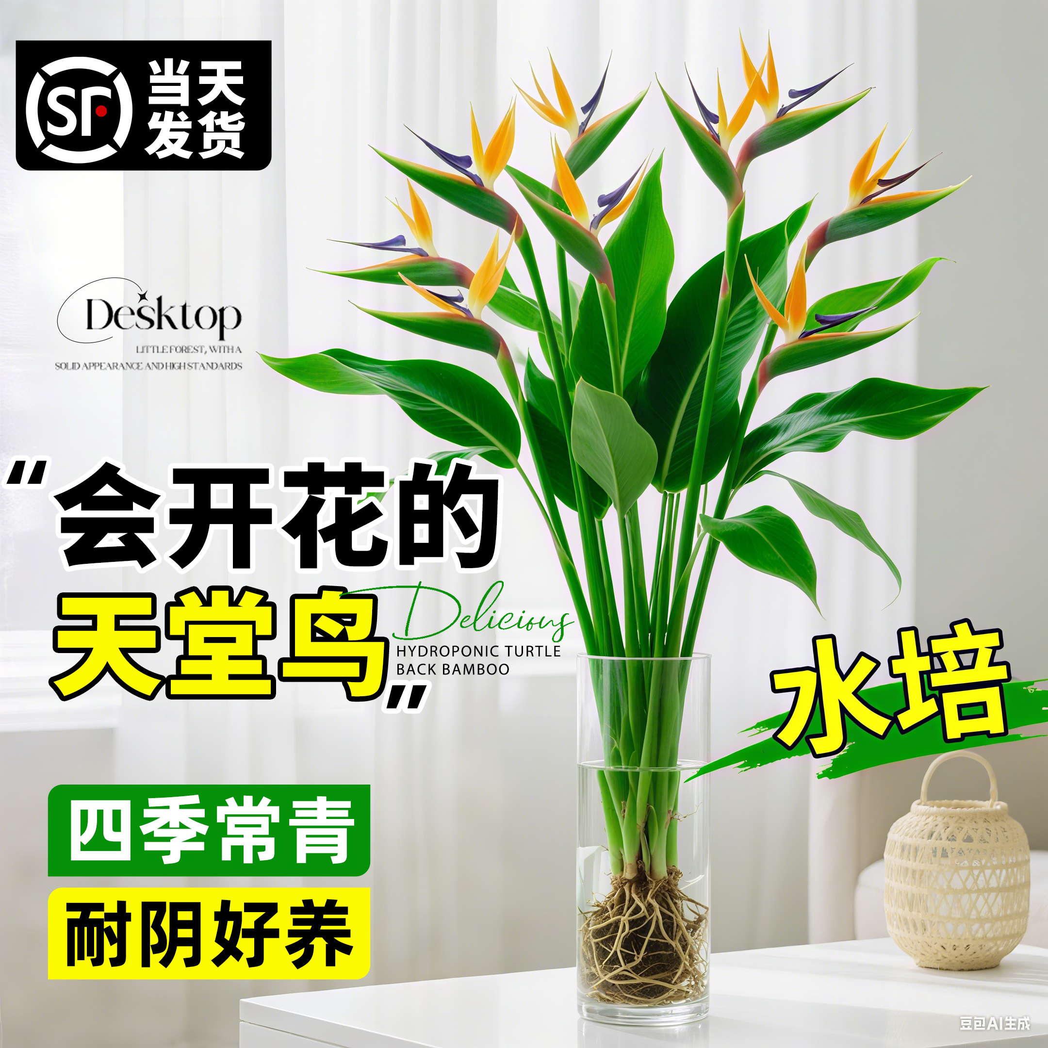 天堂鸟水培植物鹤望兰盆栽绿植