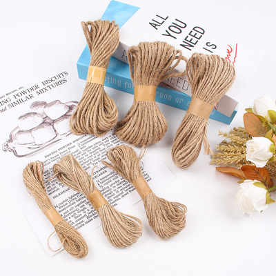 20米复古黄麻绳照片墙装饰粗麻绳