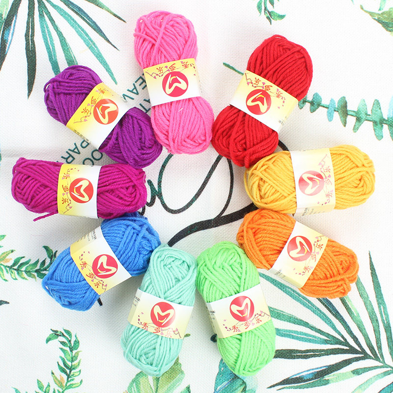 12色毛线团儿童手工diy制作编织粘贴画幼儿园益智毛线球材料包邮