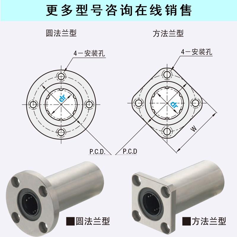 LHFCD6带法兰直线轴承－嵌入式中型/中间法兰中型LHFRDM6