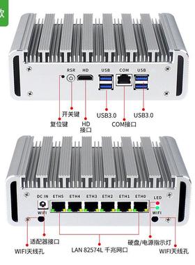倍控10十代酷睿I7-10510U黑灰银色工控机路由器I211千兆I225网卡6