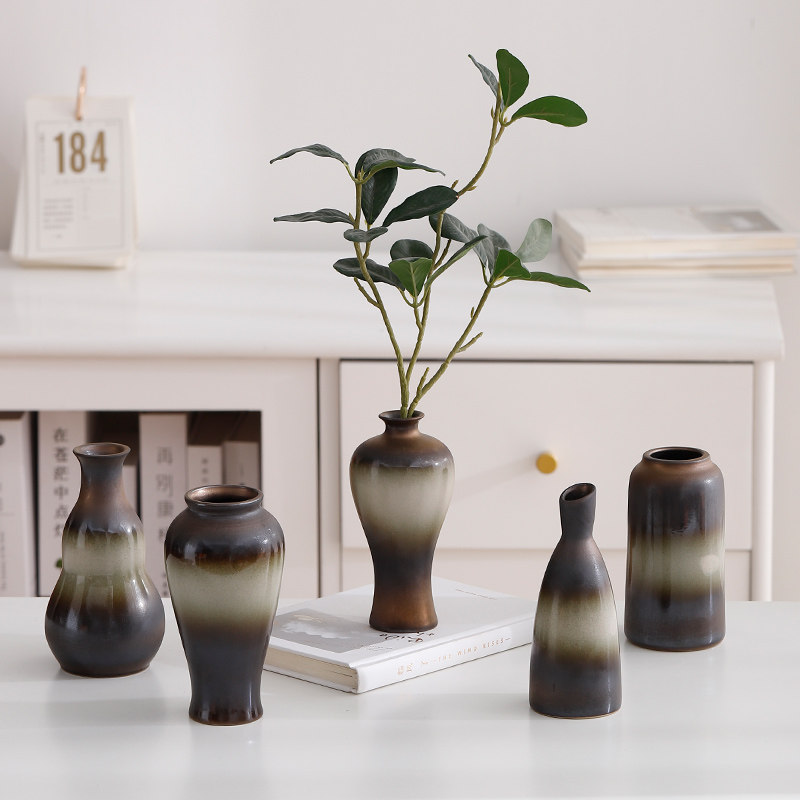 新中式复古陶瓷花瓶摆件客厅插花干花仿真花电视柜桌面家居装饰品,家居饰品,花瓶,淘宝优惠券,粉丝福利购,淘宝优惠卷