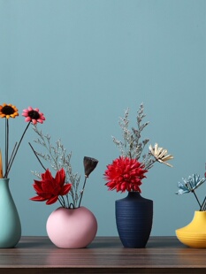 客厅插花创意陶瓷小花瓶斯堪的纳维亚无障碍豪华干花装饰饰品家庭