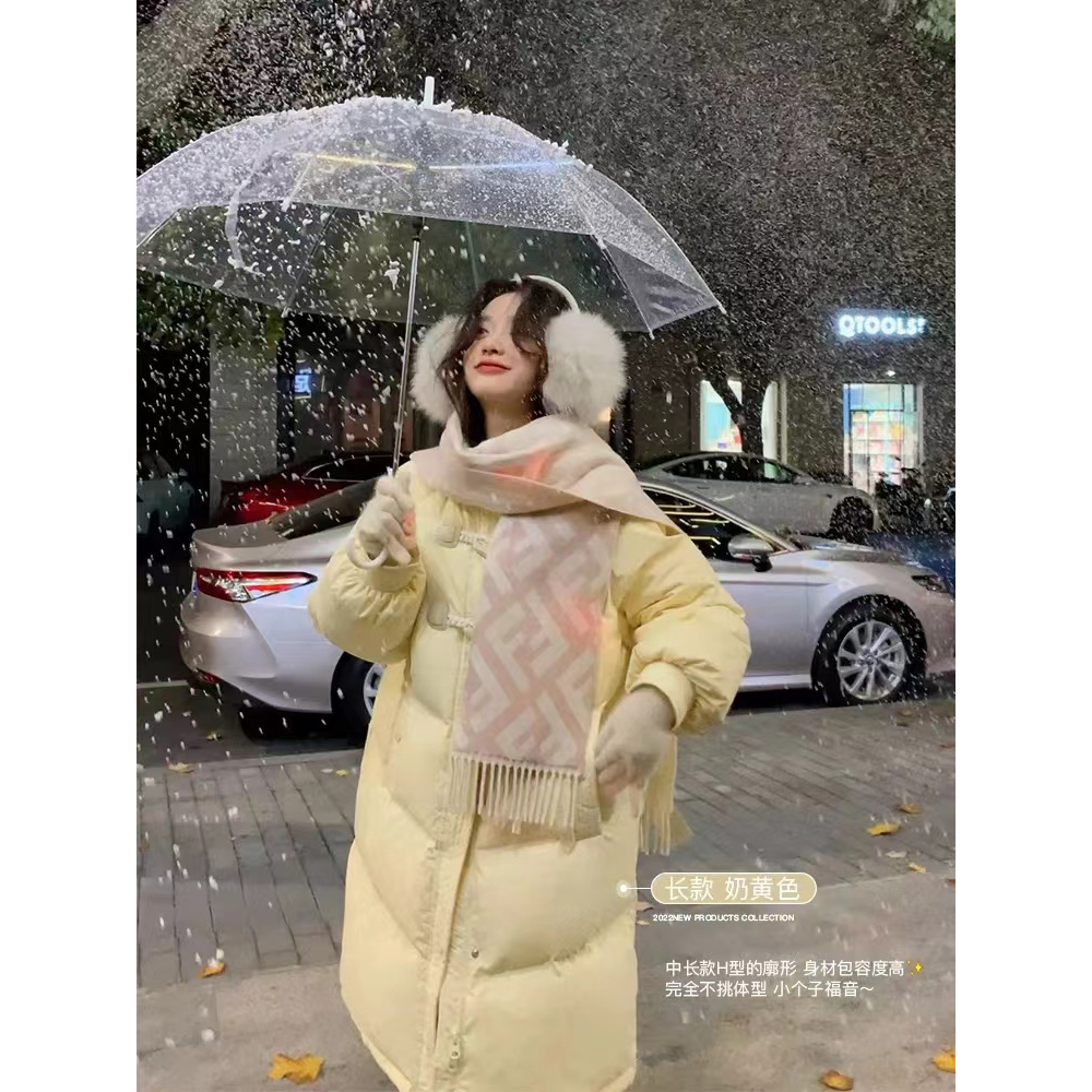 花栗鼠小姐牛角包2.0新款韩系立领中长款棉衣外套