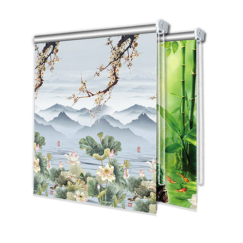 拉珠窗帘卷式遮光免打孔卧