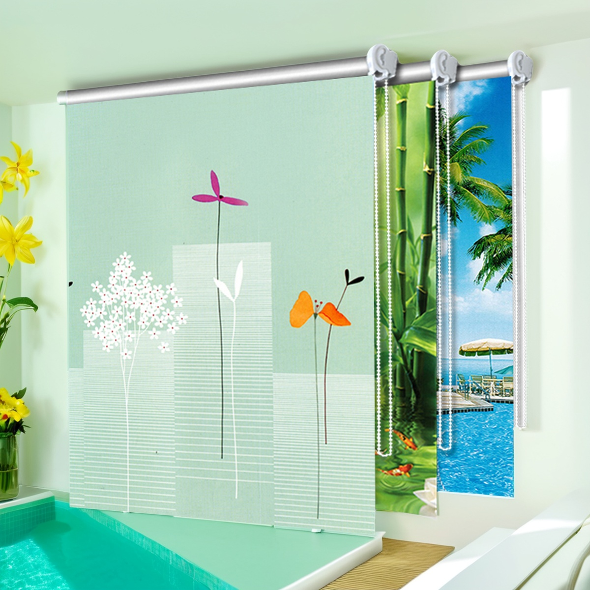 卷帘隔热百叶窗帘升降免打孔卫生间办公室厨房遮光防水拉式帘,居家布艺,成品窗帘,淘宝优惠券,粉丝福利购,淘宝优惠卷