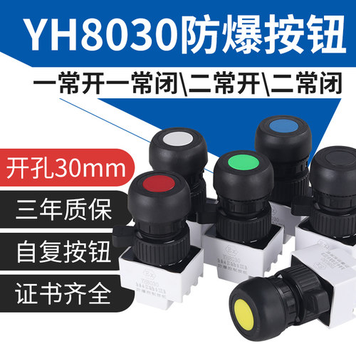 YH8030防爆按钮带证书自复式