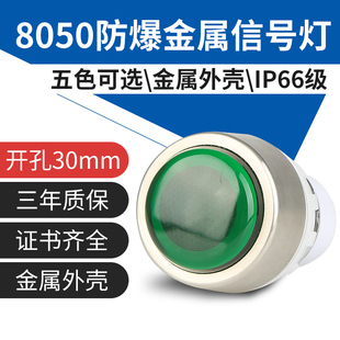YH8050金属头防爆信号灯exd隔爆箱LED电源指示灯220V24v带证书IIC