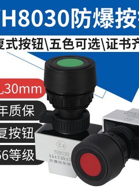 YH8030防爆防腐控制按钮塑料30mm自复式按钮开关Exd一常开一常闭