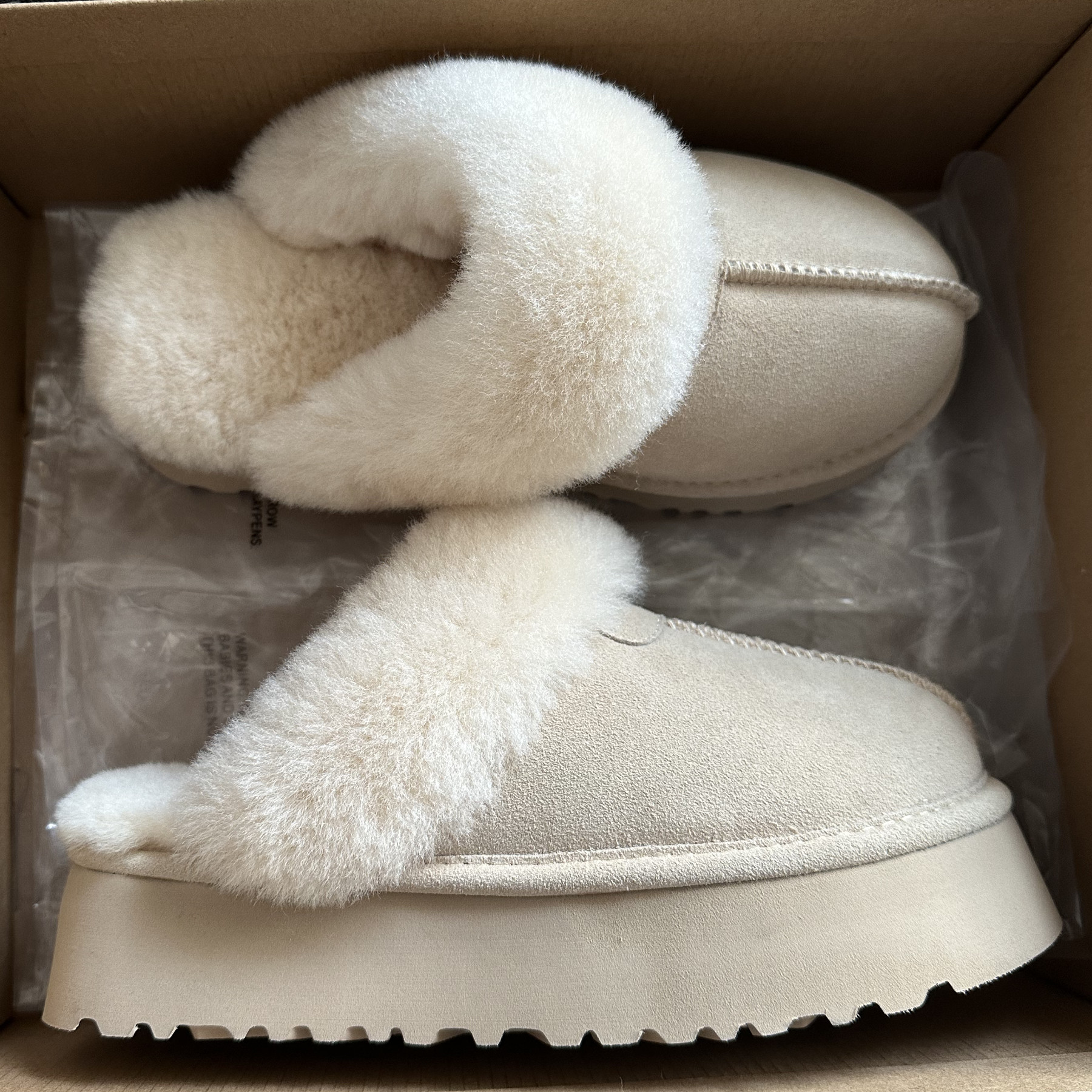 毛毛拖鞋女厚底外穿羊皮毛一体包头雪地靴半拖一脚蹬懒人棉鞋冬季,女鞋,毛毛鞋,淘宝优惠券,粉丝福利购,淘宝优惠卷