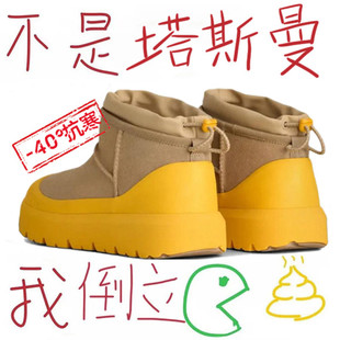 加绒保暖棉鞋 羊皮毛一体冬季 子 塔斯曼彩壳雪地靴男女款 王一博同款