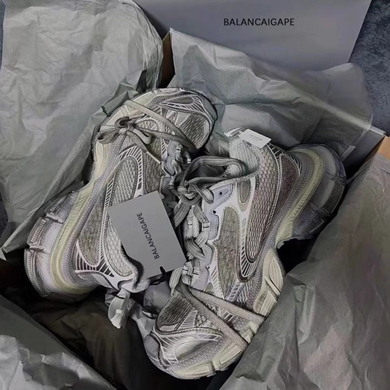 高端复古3XL老爹鞋男女款做旧九代厚底百搭增高男鞋休闲运动鞋子