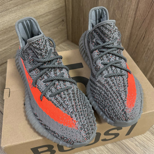 莆田OG YEEZY奢椰子鞋350v2灰橙条男女鞋春夏透气休闲运动跑步鞋