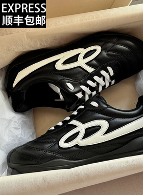 白敬亭同款黑色流浪鞋薄底德训鞋男女复古休闲百搭通勤软底赛车鞋
