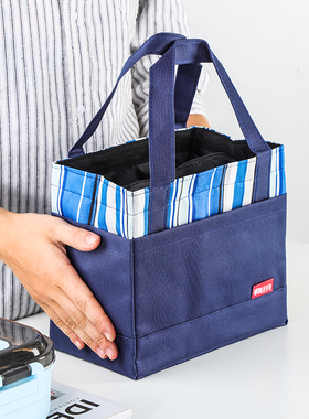 上班带饭包铝箔保温袋手提便当包加厚简约大容量防水外出饭盒袋子