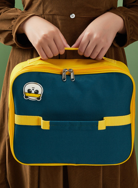 铝箔双提手拎饭兜扁平饭盒手提包便当袋子带饭保温袋饭包装小学生